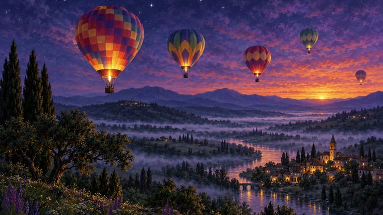 Balloons at Dawn — Nature & Cozy wallpaper