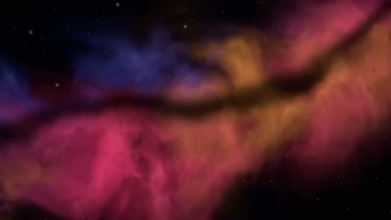 Nebula Drift Amber — Abstract wallpaper