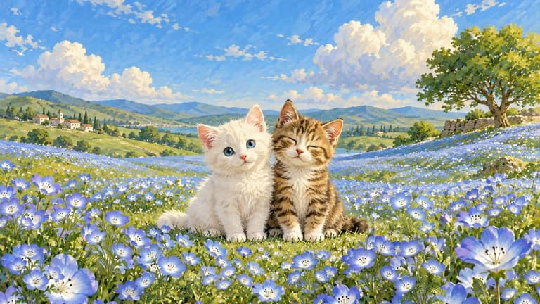 Nemophila Meadow — Nature & Cozy wallpaper