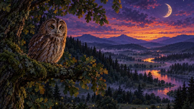 Owl Dusk — Nature & Cozy wallpaper